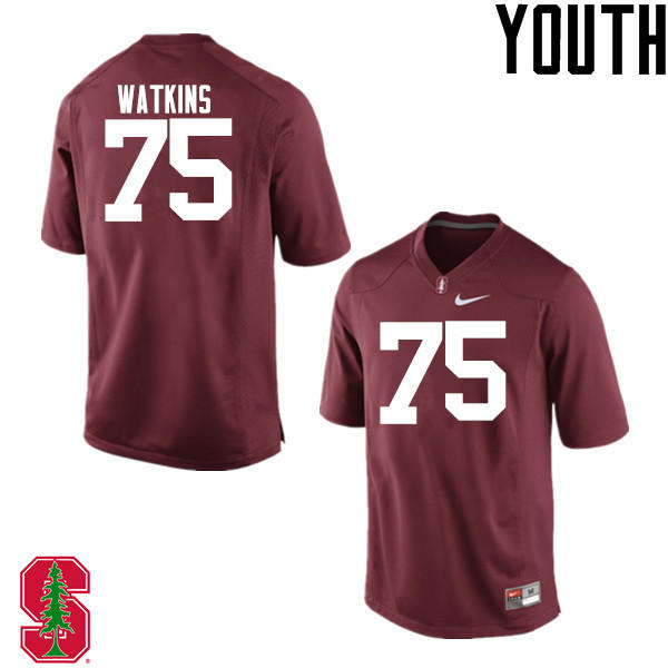 Youth Stanford Cardinal #75 Jordan Watkins College Football Jerseys Sale-Cardinal - Click Image to Close